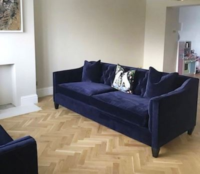 Customer Photos: Haresfield 3 Seater Sofa with Dipped Arms in Omega Velvet Midnight