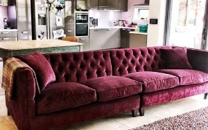 Haresfield Extra Length Sofa in Modena Bordeaux