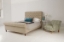 Photosoot Images: Pentlow Bed in Swaledale Linen and Holmfirth Chair in Spring Rhythm  Pomegranate