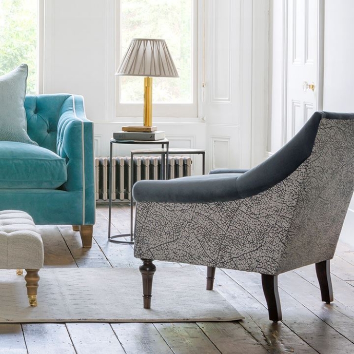 grey and silver accent chair 