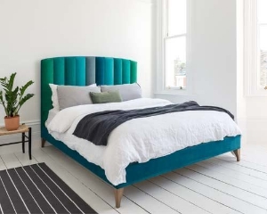 Photoshoot Images: Redchurch King Bed in Portland Brilliant Velvets Green Mix