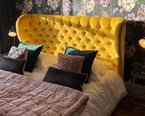 Cusstomer Images: Rouen King Bed in Portland Brilliant Velvet Wattle