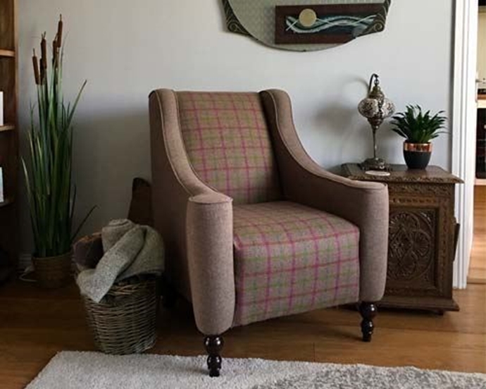 Sennen Chair in Art of the Loom Hebrides Wool Herringbone