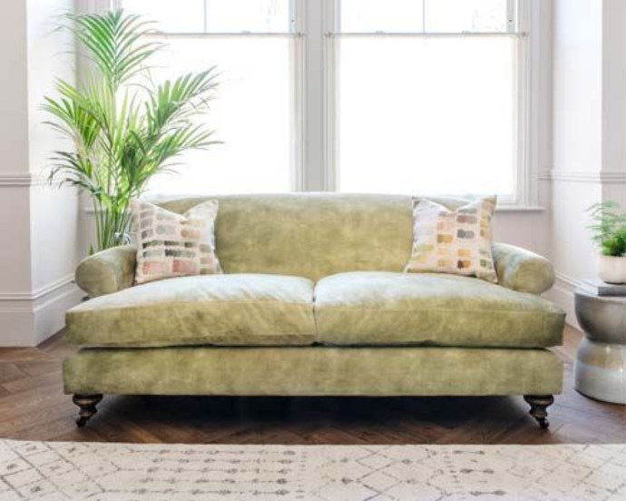 Photoshoot Images: Hampton 3 Seater Sofa in Lovely Velvet Celery