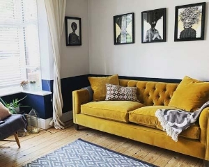 Customer Photos: Haresfield 3 Seater Sofa in Portland Brilliant Velvet Brass