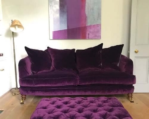 Customer Images: Helmsley 3 Seater Sofa and Pentlow Footstool in Portland Deep Purple