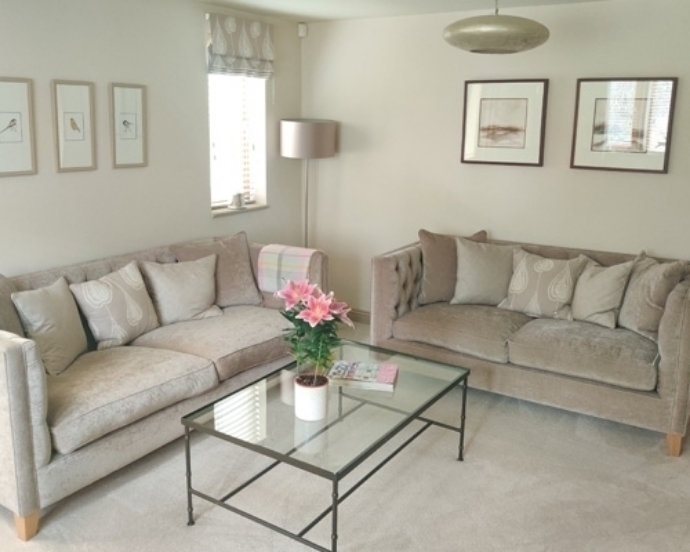 Customer Image: Haresfield 3 Seater & 2 Seater Sofas in Modena Velvet Mushroom