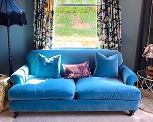Customer Image: Hampton 3 Seater Sofa in Napoli Velvet Wedgewood Blue