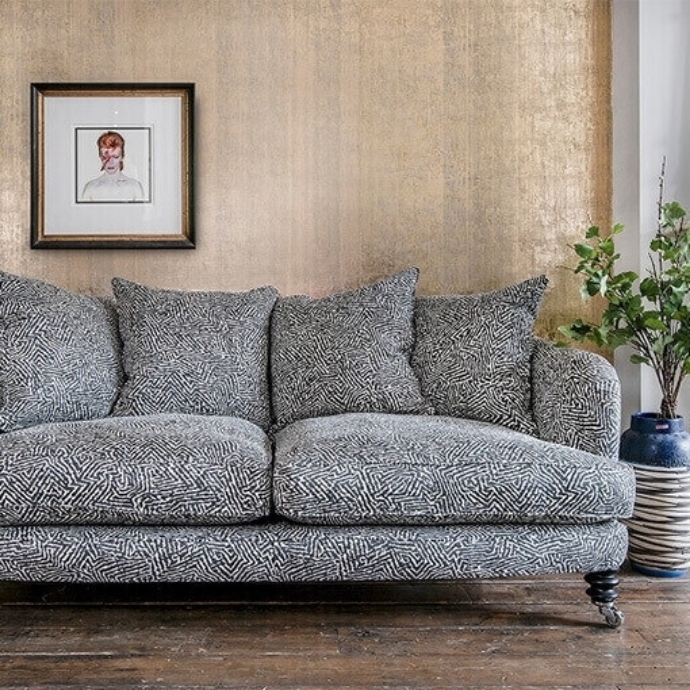 As Seen in our brochure: Helmsley 3 Seater Sofa in Romo Linara Kaiko Grey Steel