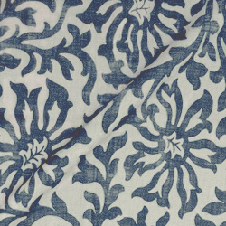V&A Brompton Collection - Floral Scroll: Midnight Blue