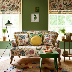 As Seen in Our Brochure January 2022: Grassington Small 2 Seater Sofa in Linwood Kitty Spring Green