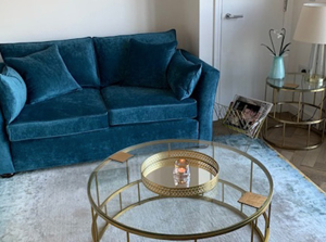 Customer photos: Aldeburgh Bespoke Size Sofa in Sanderson Boho Velvet Marine