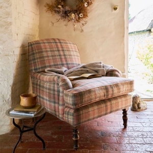 As Seen in Our Brochure: Lyndhurst Chair in Abraham Moon Glen Coe Terracotta