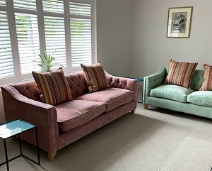 Customer Photos: Haresfield 3 Seater Dipped Arm Sofa in Clever Cotton Mix Blush