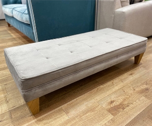 Clearance Sutton Coldfield: Kirdford Footstool in Clever Matt Velvet Fossil