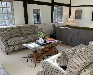 Customer Photos: St Mawes 3 Seater Sofa in Woven Linen Stripes Hovingham Blue