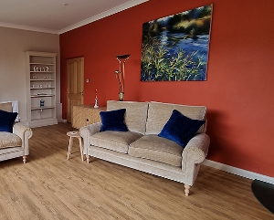 Aldingbourne 3 Seater Sofa in Warwick Kobe Caramel with Kobe Royal scatters