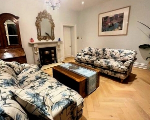 Alwinton 3 Seater Sofas in RHS Botanicals Henry Moon Lions Tail Indigo