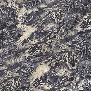 Exclusive Fabric RHS Botanicals on Velvet - Ferns Toile: Ink