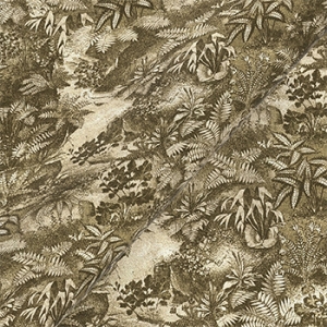 Exclusive Fabric RHS Botanicals on Velvet - Ferns Toile: Olive