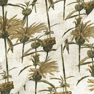 Exclusive Fabric RHS Botanicals on Velvet - Henry Moon Lion's Tail: Sandstone