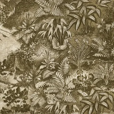 RHS Botanicals on Velvet - Ferns Toile: Olive