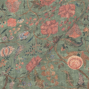Exclusive Fabric V&A Threads of India on Linen - Tree of Life: Forest