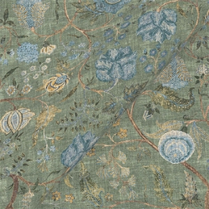 Exclusive Fabric V&A Threads of India on Linen - Tree of Life: Rosemary