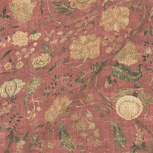 Exclusive Fabric V&A Threads of India on Linen - Tree of Life: Brick