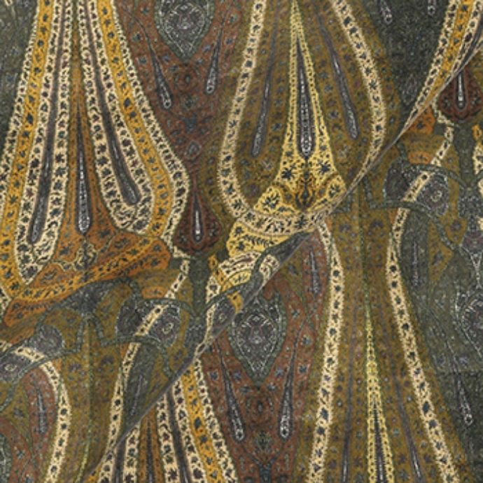 V&A Threads of India Opulent Velvets Paisley Splendour Olive