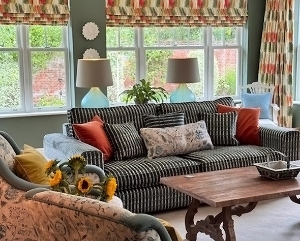 Saxmundham 4 Seater Sofa in V&A Threads of India Opulent Velvet Ikat Mirage Hunter