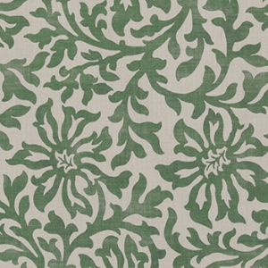 Spill Resistant V&A Floral Scroll: Basil