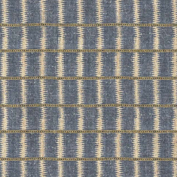 V&A Threads of India on Linen - Ikat Mirage: Venetian Blue
