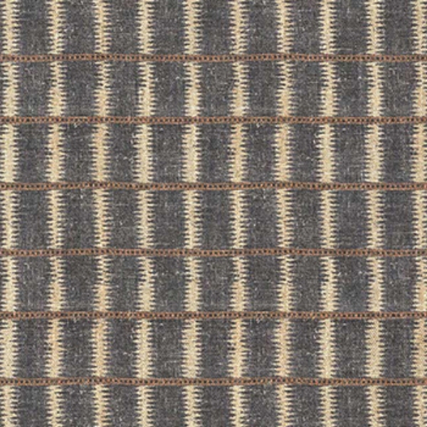 V&A Threads of India on Linen - Ikat Mirage: Ebony