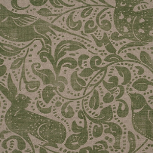 V&A Drawn From Nature - Bird and Rabbit: Light Green