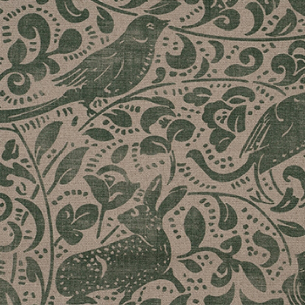 Spill Resistant V&A Bird and Rabbit: Dark Green