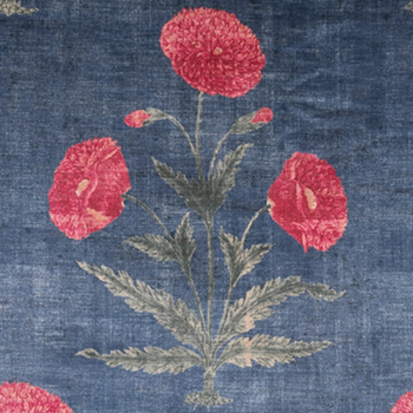 V&A Threads of India Opulent Velvets - Regal Poppy: Ink