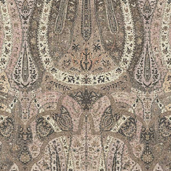 V&A Threads of India on Linen - Paisley Splendour: Almond