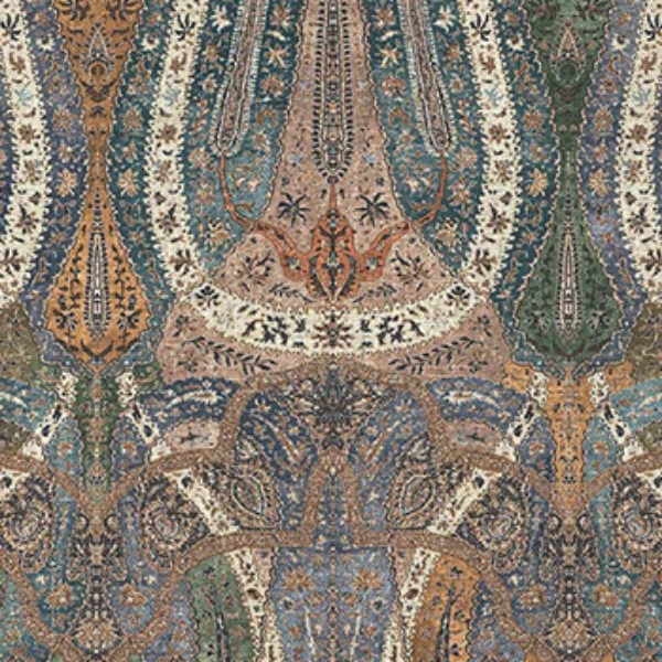 V&A Threads of India on Linen - Paisley Splendour: Steel
