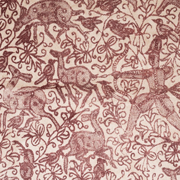 V&A Threads of India Opulent Velvets - Forest Creatures: Burnt Umber
