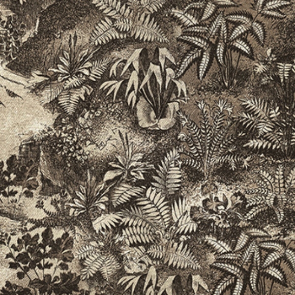 RHS Botanicals on Velvet - Ferns Toile: Mocha