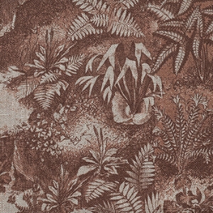 Spill Resistant RHS Ferns Toile: Burnt Umber