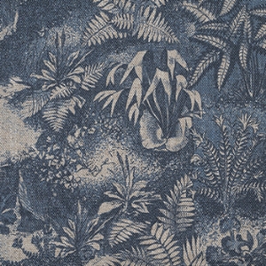 Spill Resistant RHS Ferns Toile: Indigo