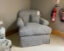 Outlet Manchester: Hampton Loose Cover Chair in Gertrude Jekyll Lattice Navy