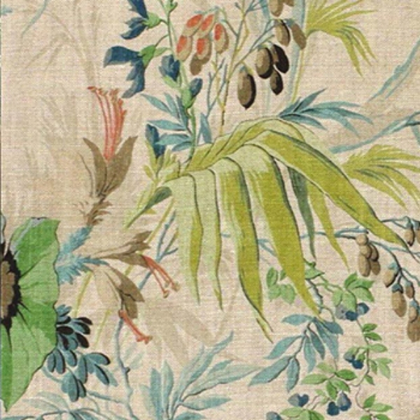 Jungle Jaded Linen: Natural