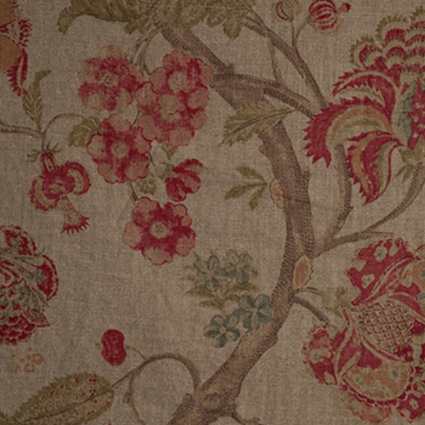 Floral Linen: Indienne T Rosso