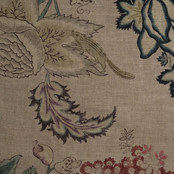 Floral Linen: Alice in Wonderland Nude Raspberry