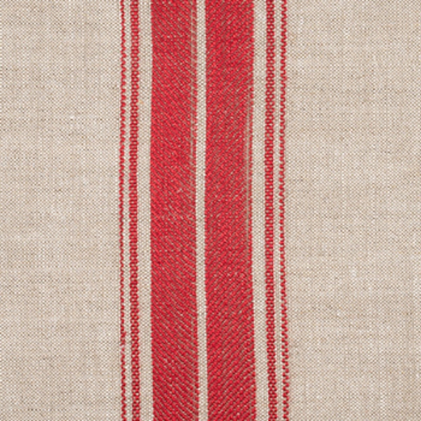 Ganton Woven Linen Stripe: Red