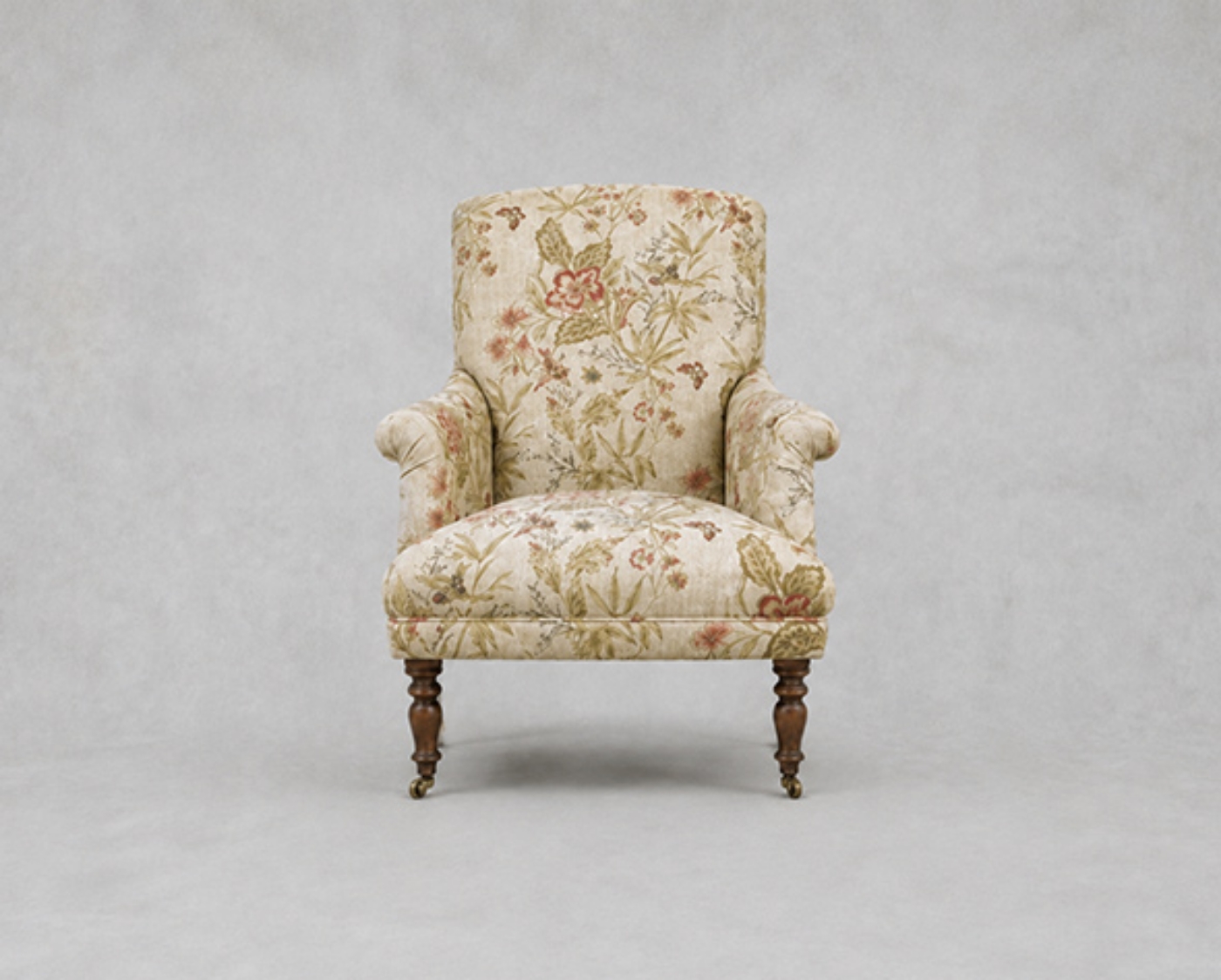 Outlet West Sussex: Snape Chair in Floral Linen Shangri-La-Spice