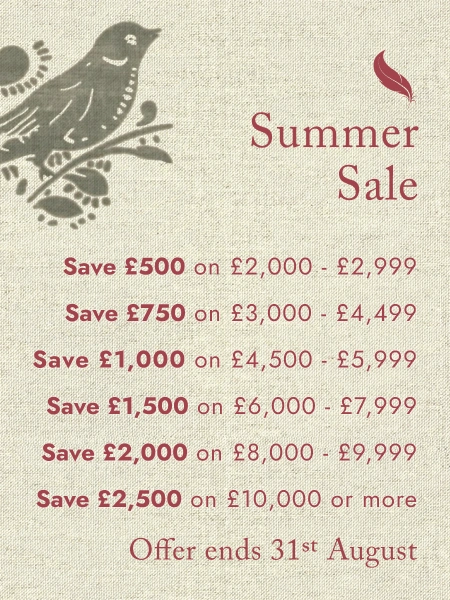 Up to £2,500 off any made-to-order furniture order.